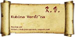 Kubina Veréna névjegykártya